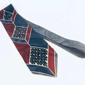 #1651 VTG SCREENPLAY GRAY AND BLUE VINTAGE NECKTIE 57 INCHES X 3.75 INCHES